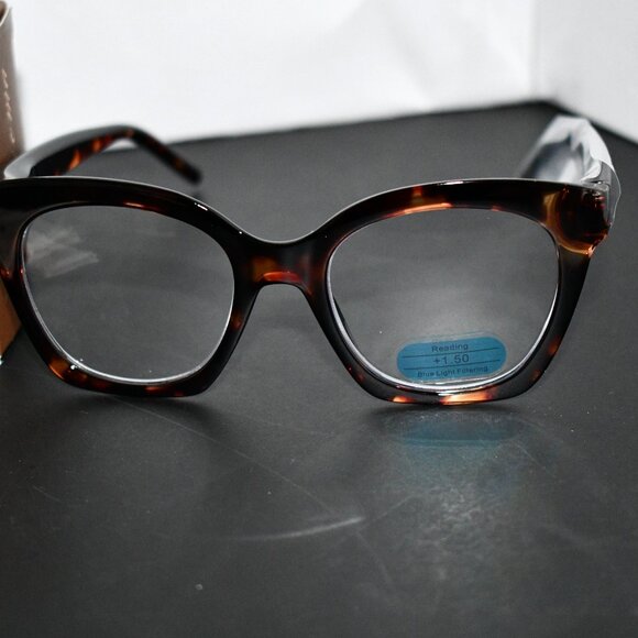 AMOMOMA Trendy Square Reading Glasses,Retro Blue Light Blocking Readers 1.5x NIB - Picture 2 of 5